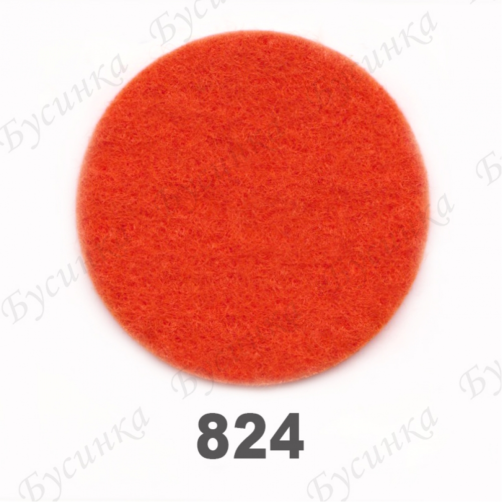 Фетр листовой жесткий 1,2 мм. 22х30 см. Корея Цвет-824 Оранжевый