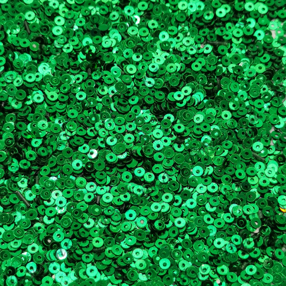 Пайетки 2 мм. Цвет: Зеленый металлик, 2,5 гр.