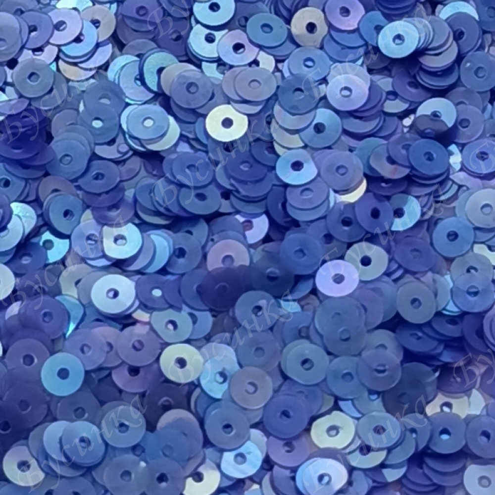 Пайетки 4 мм. Цвет: Синий сатин с фиолетовым отливом, 2,5 гр.