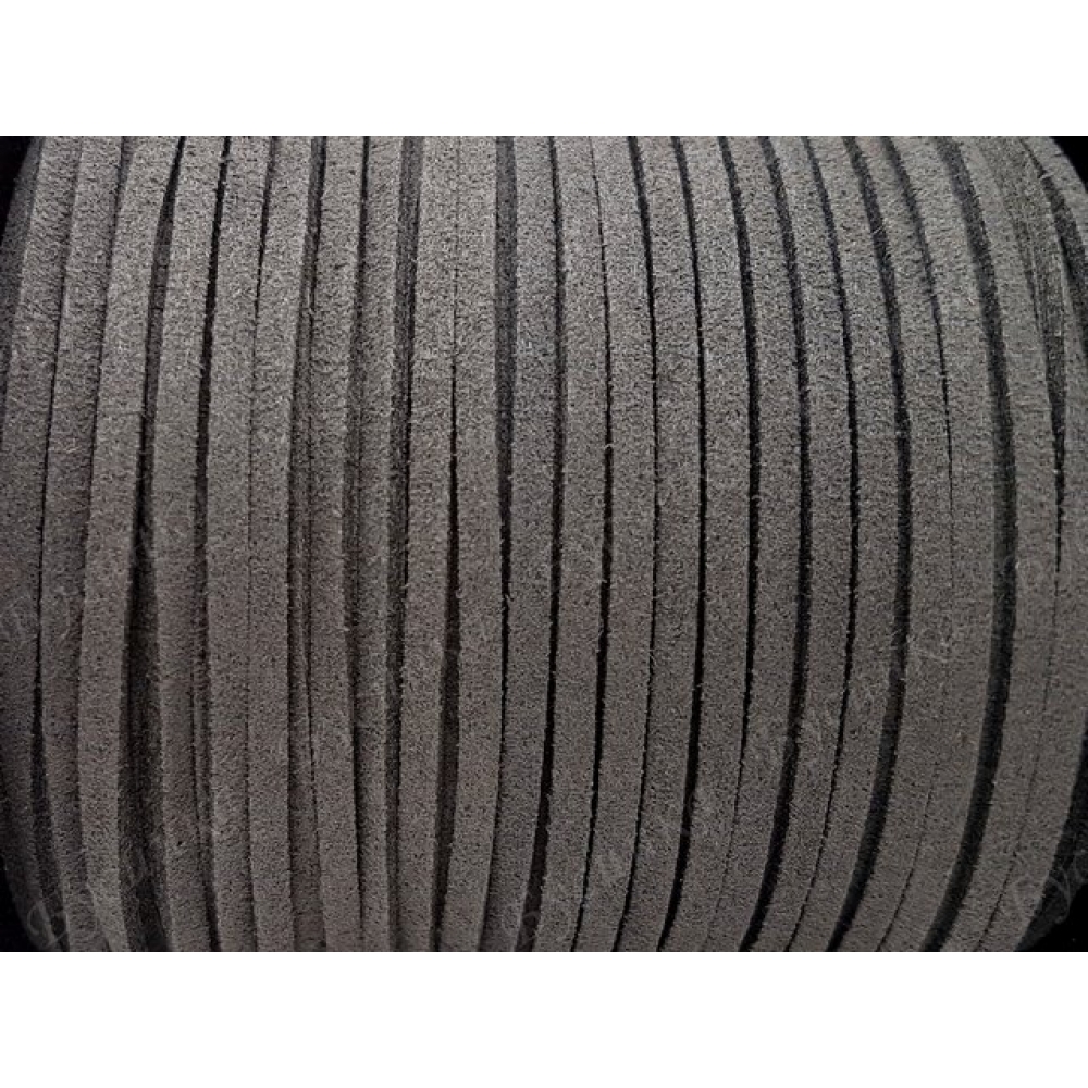 Шнур из искусственной Замши 3х1.5мм, Тёмно-Серый