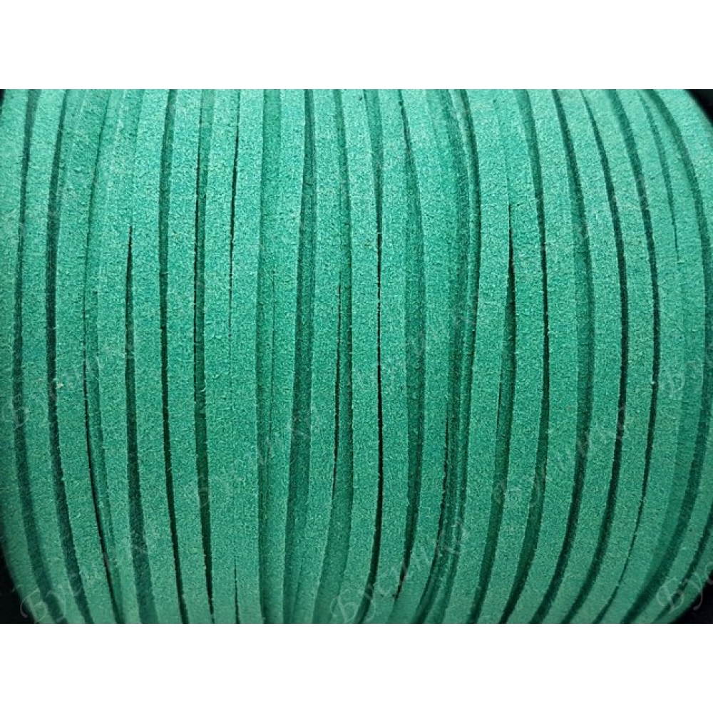 Шнур из искусственной Замши 3х1.5мм, Изумрудно-Зеленый