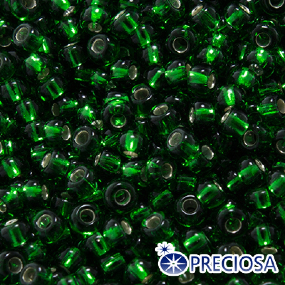 Бисер Preciosa 10/0 цв. 57120, Зеленый, Прозрачный серебряная полоса внутри