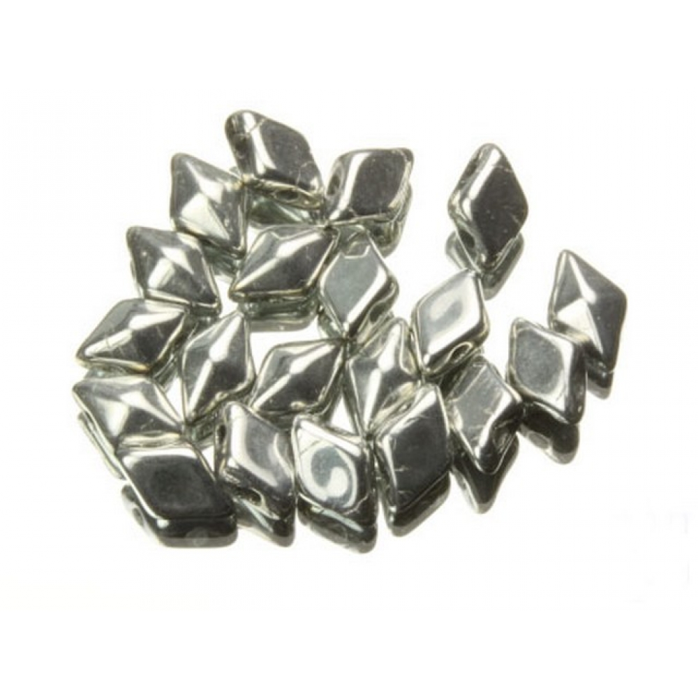 DiamonDuo бусины 2 отверстия серебро 5x8мм, (DD009) - 10 шт.