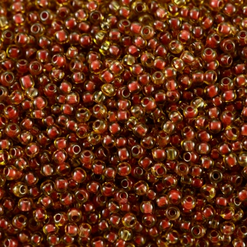 Бисер Preciosa 10/0 цв. 10029, Оранжевый, прозрачный с цветной линией внутри