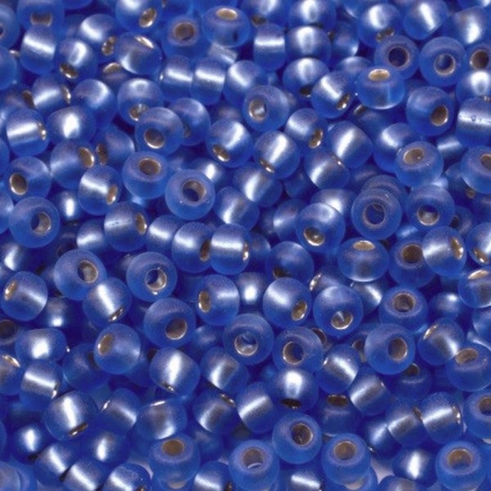 Бисер Preciosa 10/0 цв. 37030m, Синий прозрачный серебряная линия внутри матовый