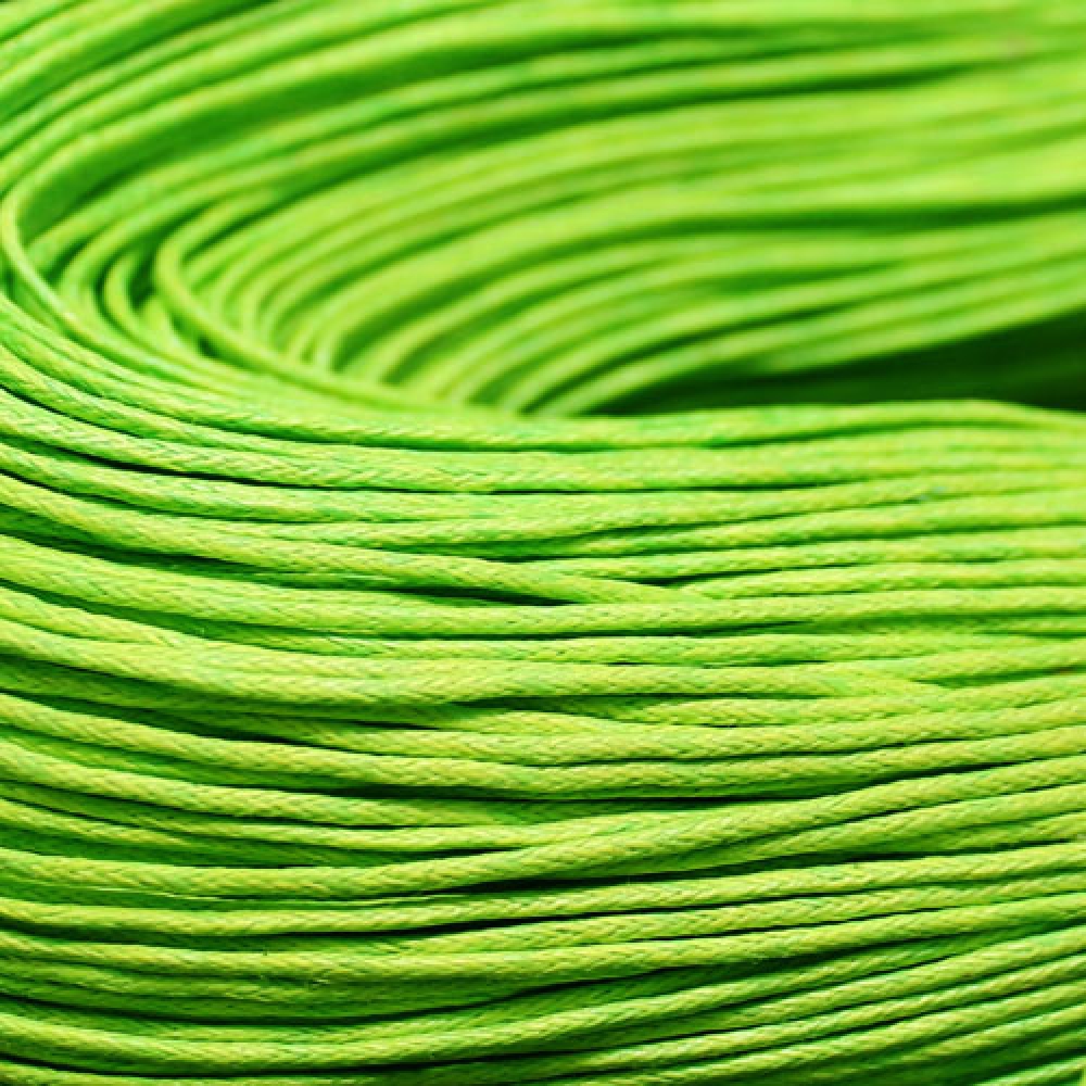 Шнур вощеный хлопок 1мм, Травянисто-зеленый