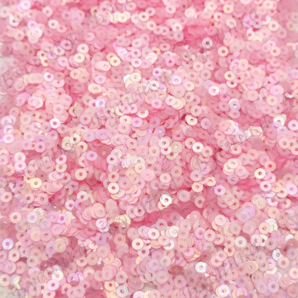Пайетки 3 мм. Цвет: Розовый сатин с отливом, 2,5 гр.