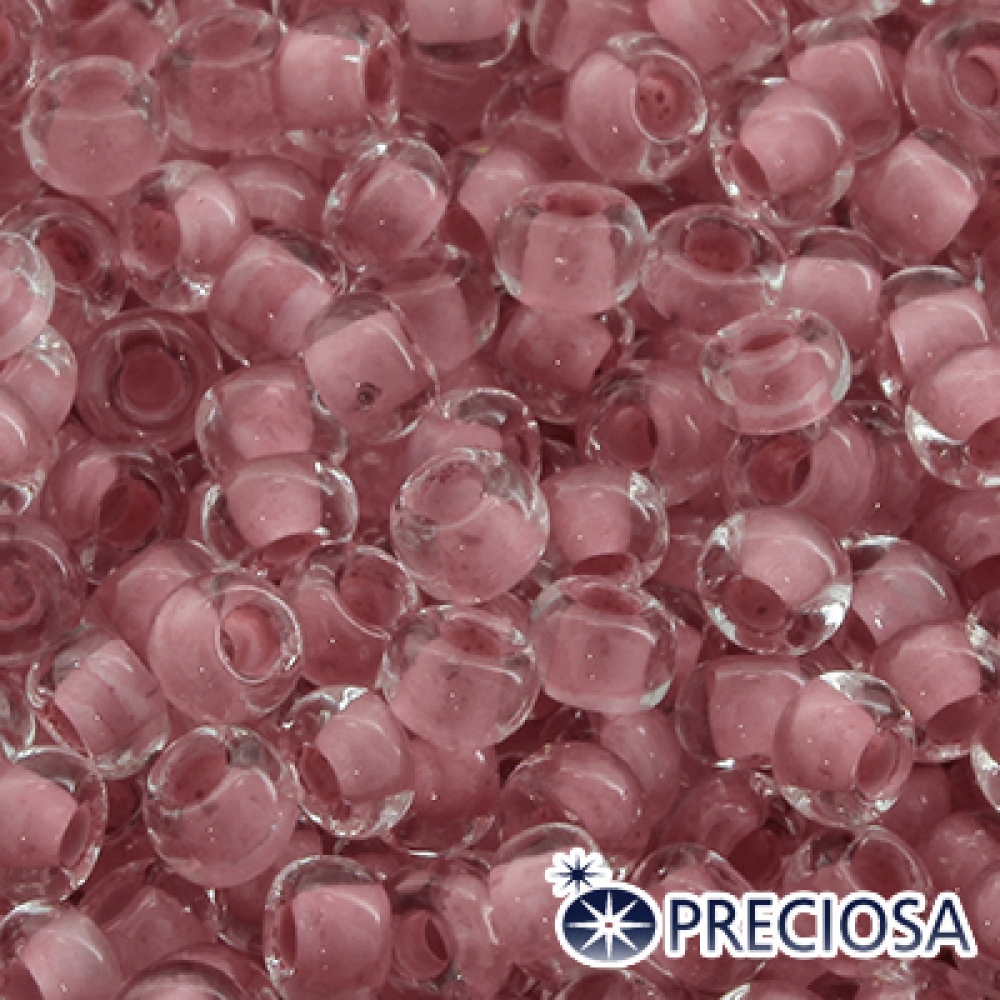 Бисер Preciosa 10/0 цв. 38395, Розовый с цветной линией внутри